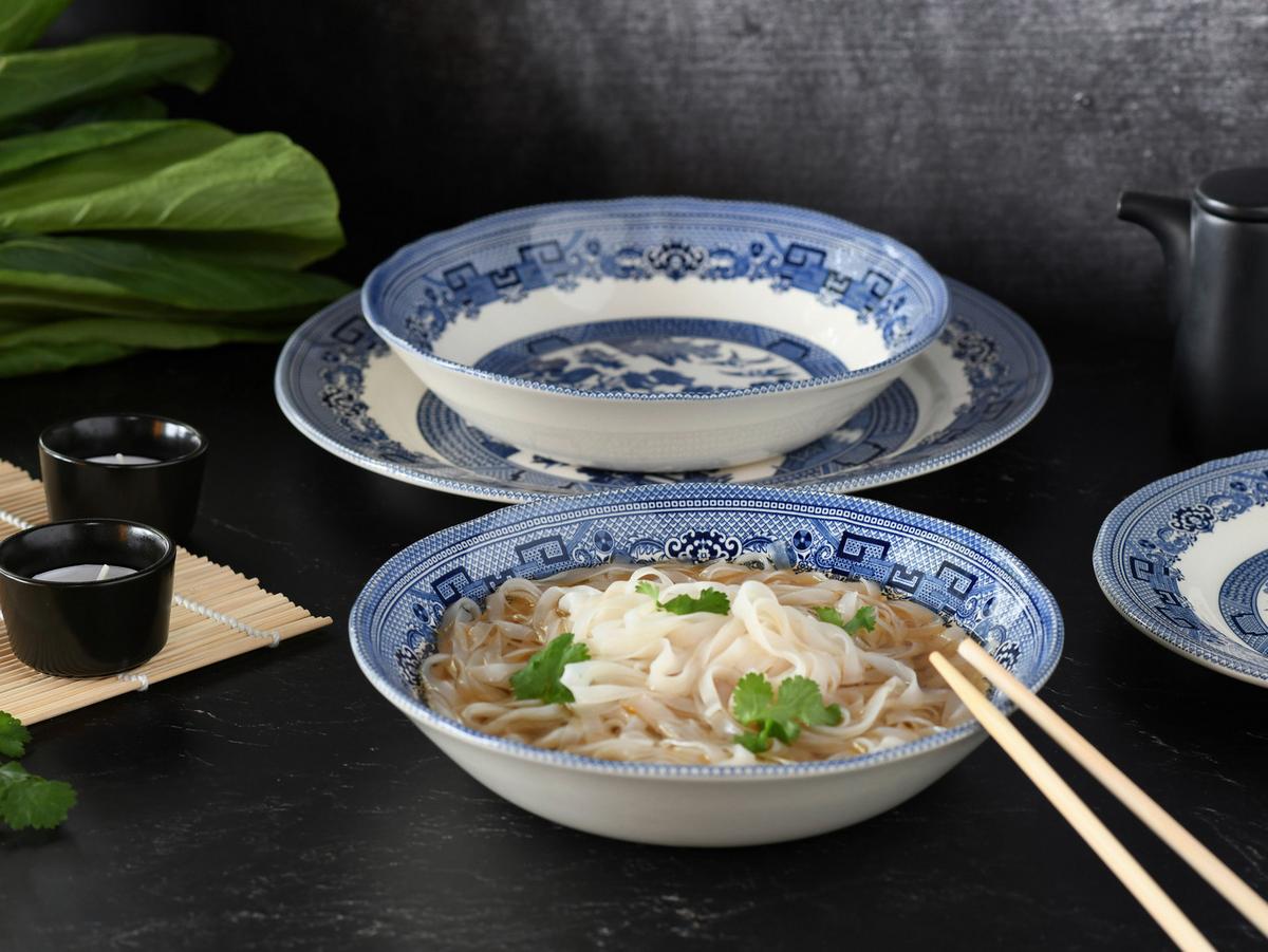 Jedilni Servis China Town, 18-Delni - modra/bela, Basics, keramika - Creatable