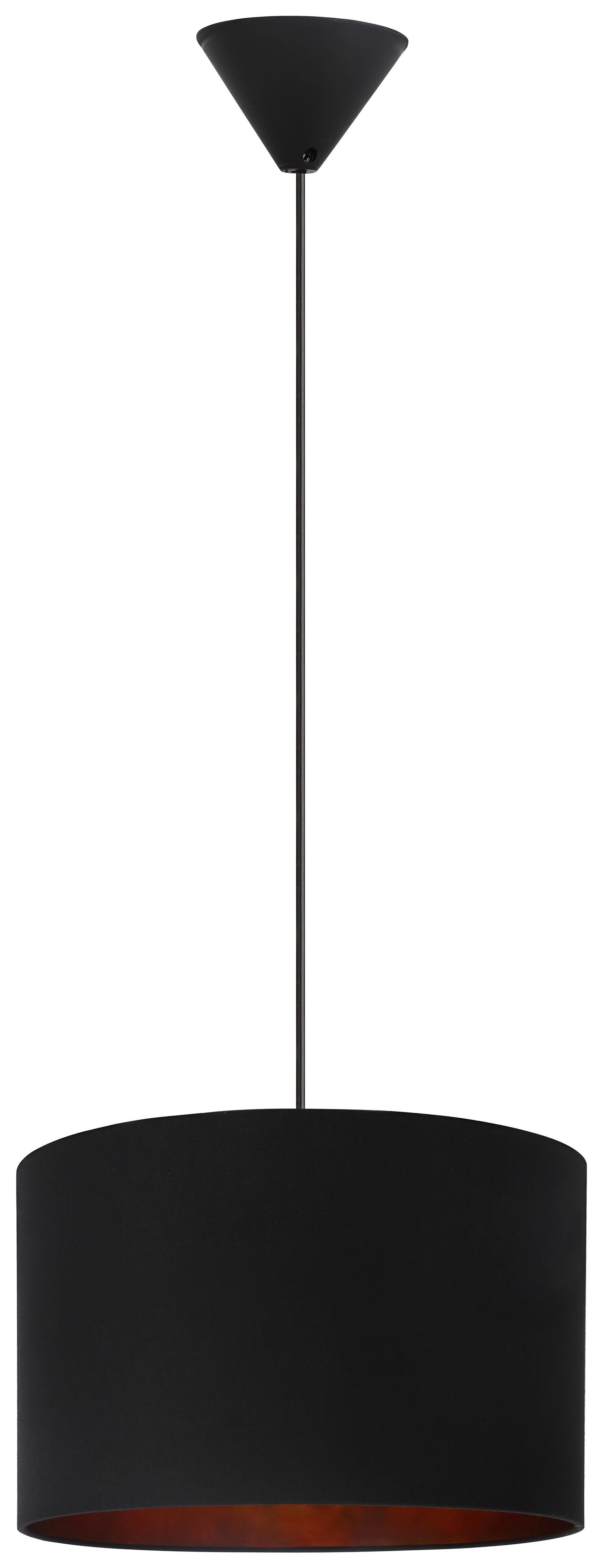 Függőlámpa Goldi - fekete/aranyszínű, Modern, textil/fém (30/120cm) - Mömax