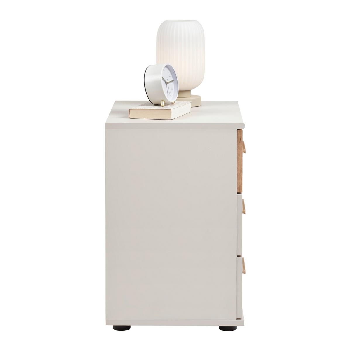 Nachtkästchen Lumio Kaschmir/Eiche Artisan - Kaschmir/Schwarz, KONVENTIONELL, Holzwerkstoff/Kunststoff (52/58/38cm) - Mömax