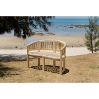 Gartenbank 2-Sitzer halbrund Naturfarben Teakholz - Naturfarben, Natur, Holz (120/85/53cm) - Gardenson