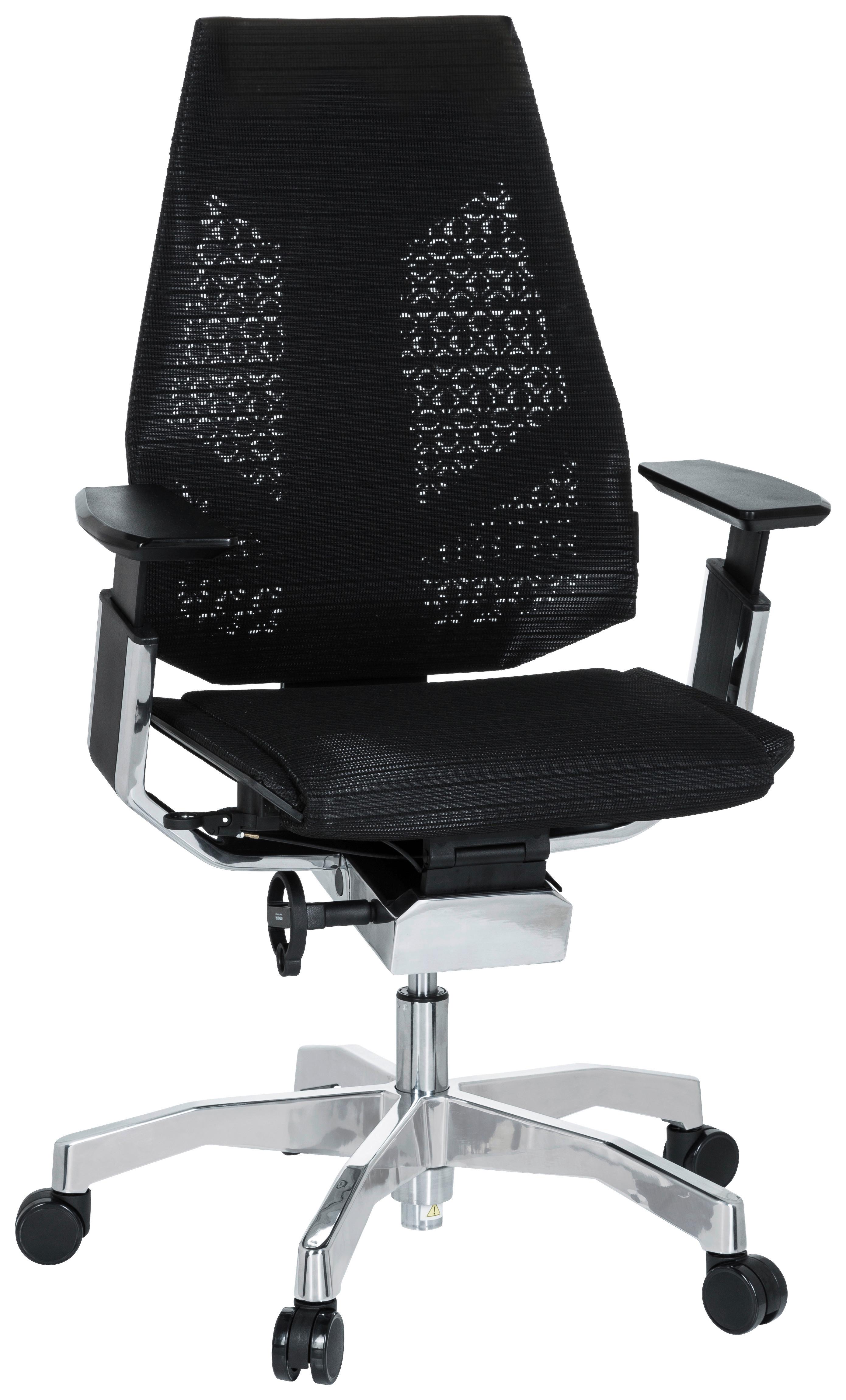 Drehstuhl Genidia Alufarben/Schwarz - Schwarz/Alufarben, MODERN, Kunststoff/Textil (57/107/46cm) - MID.YOU