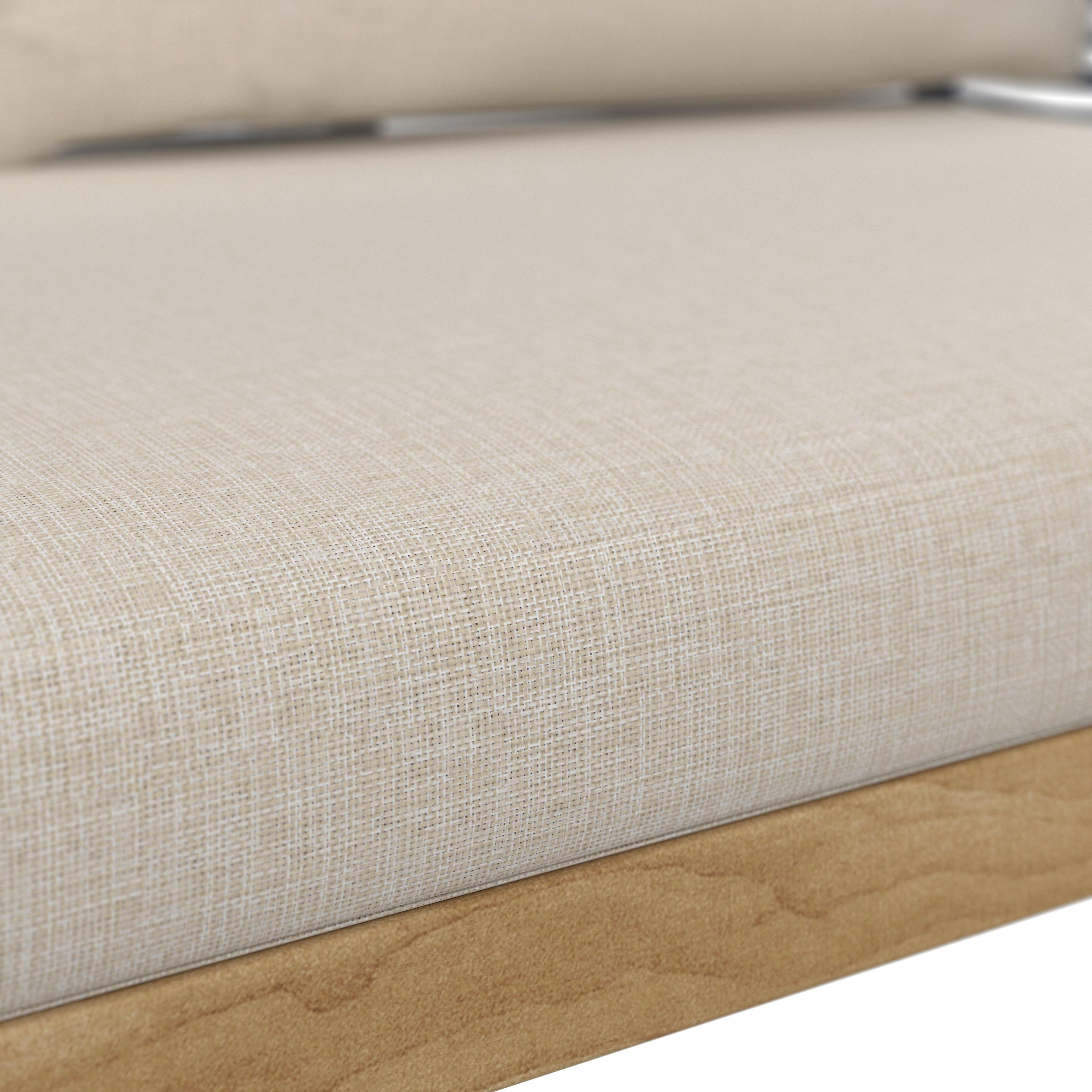 LOUNGESET JULINA - akaciefärgad/cremefärgad, Modern, metall/trä (205/76/72cm) - Bessagi Garden