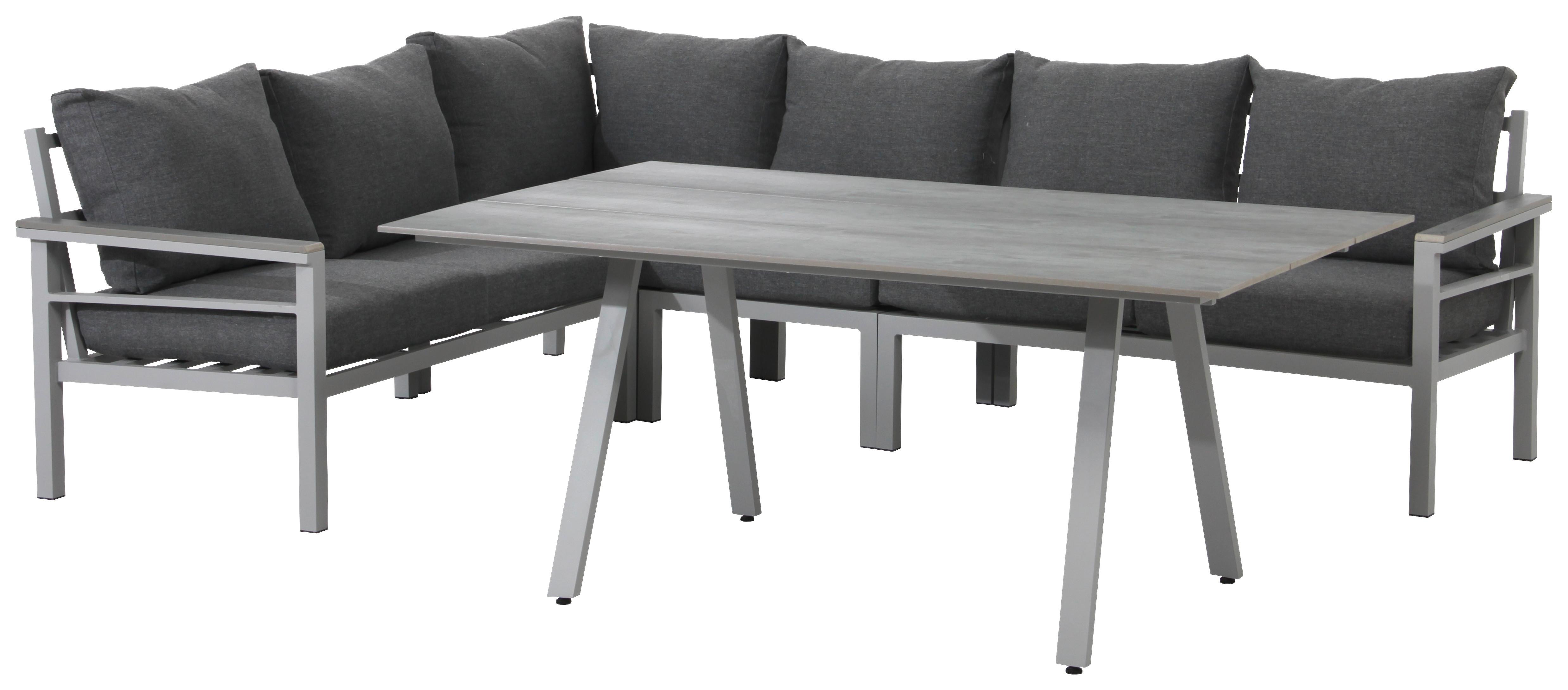 Lounge Garnitura Bari, Svetlo Siva - svetlo siva, Moderno, kovina/umetna masa (199/259cm) - Beldano
