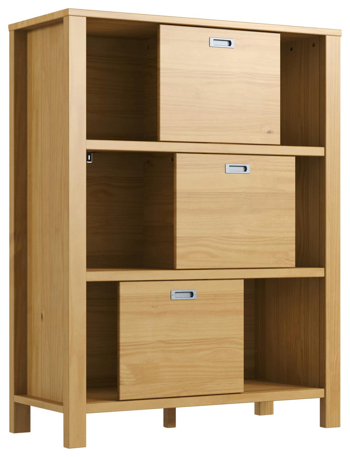 Regal Eterno, Naravne Barve - srebrne barve/naravne barve, Konvencionalno, kovina/leseni material (100/130/43cm) - Modern Living