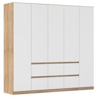 DULAP  USI ROTATIVE MAINZ - alb/culoare lemn stejar, Basics, material pe bază de lemn (226/210/54cm) - Modern Living