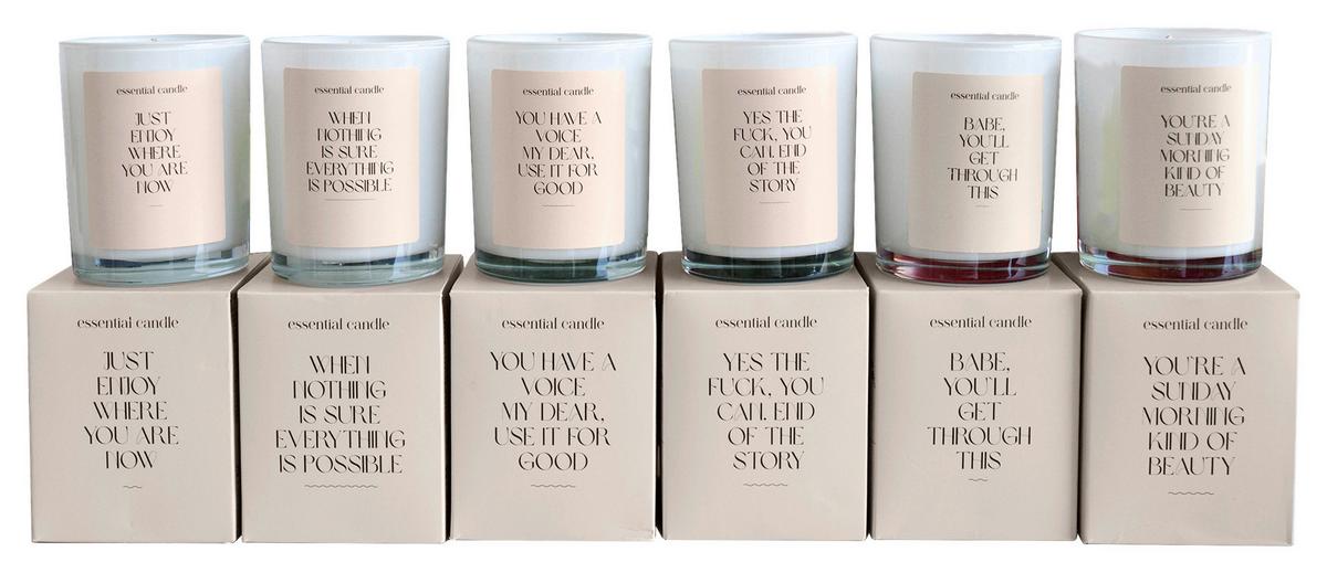 Illatgyertya Üvegben Sandy - fehér, Üveg/textil (7,9/9,7cm) - Mömax