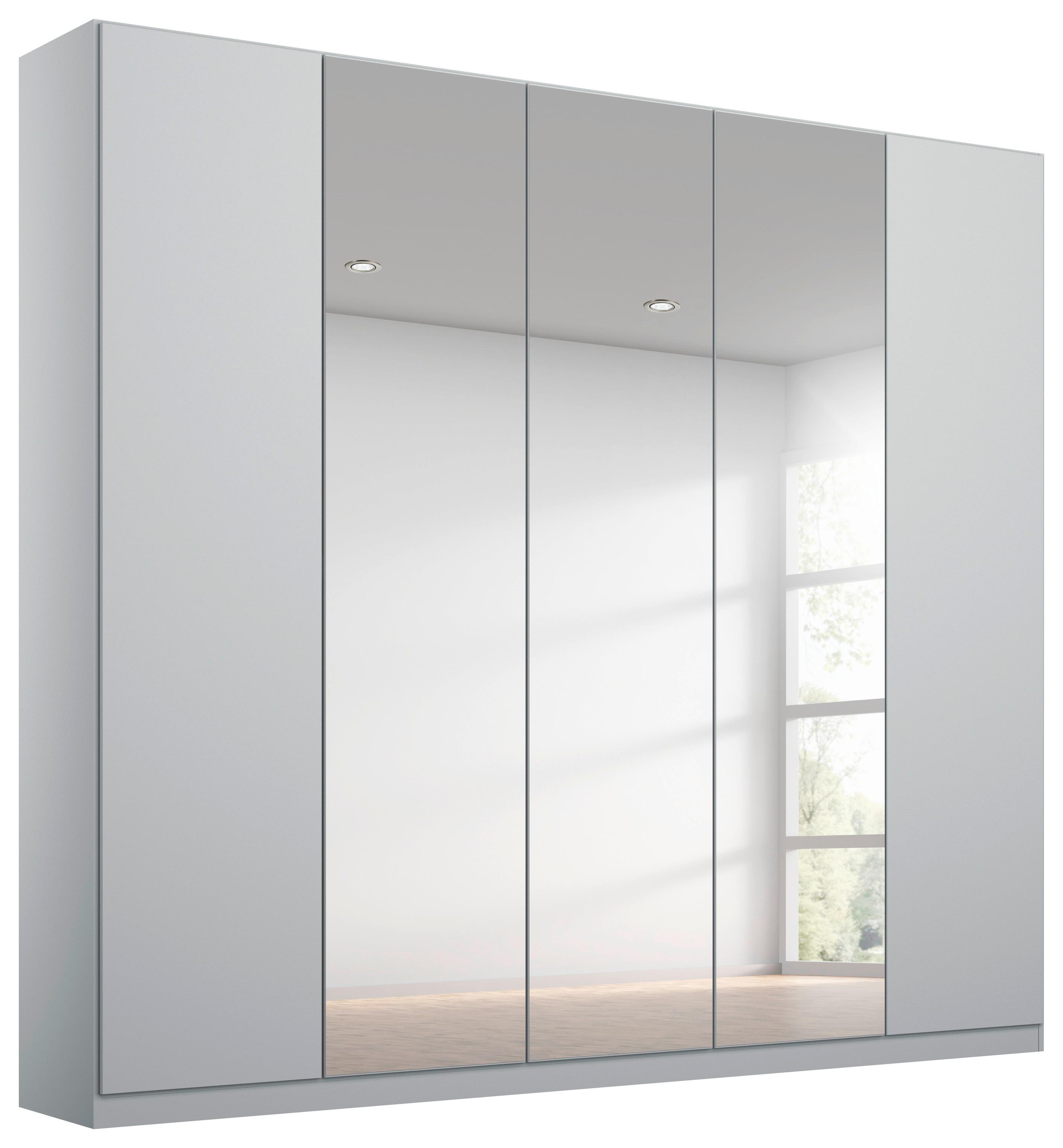 Dulap cu uși rotative ALABAMA - argintiu/gri deschis, Modern, material pe bază de lemn (226/229/54cm)