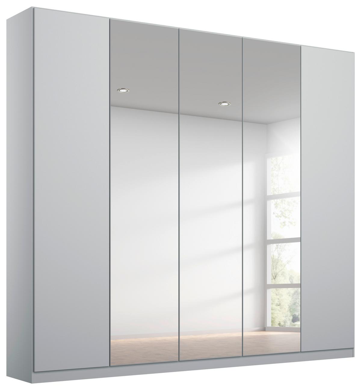 Dulap cu uși rotative ALABAMA - argintiu/gri deschis, Modern, material pe bază de lemn (226/229/54cm)