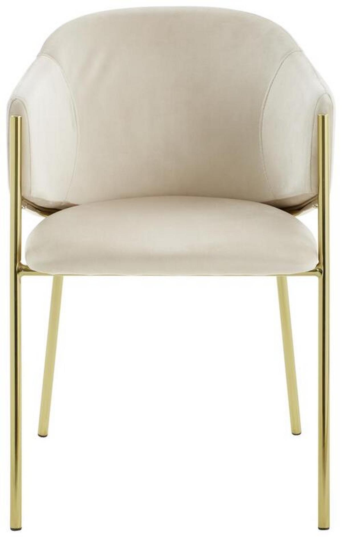 KRZESŁO Z PODŁOKIETNIKAMI KRONOS -TREND- - kolor złoty/taupe, Trend, metal/drewno (53/77/60cm) - Livetastic