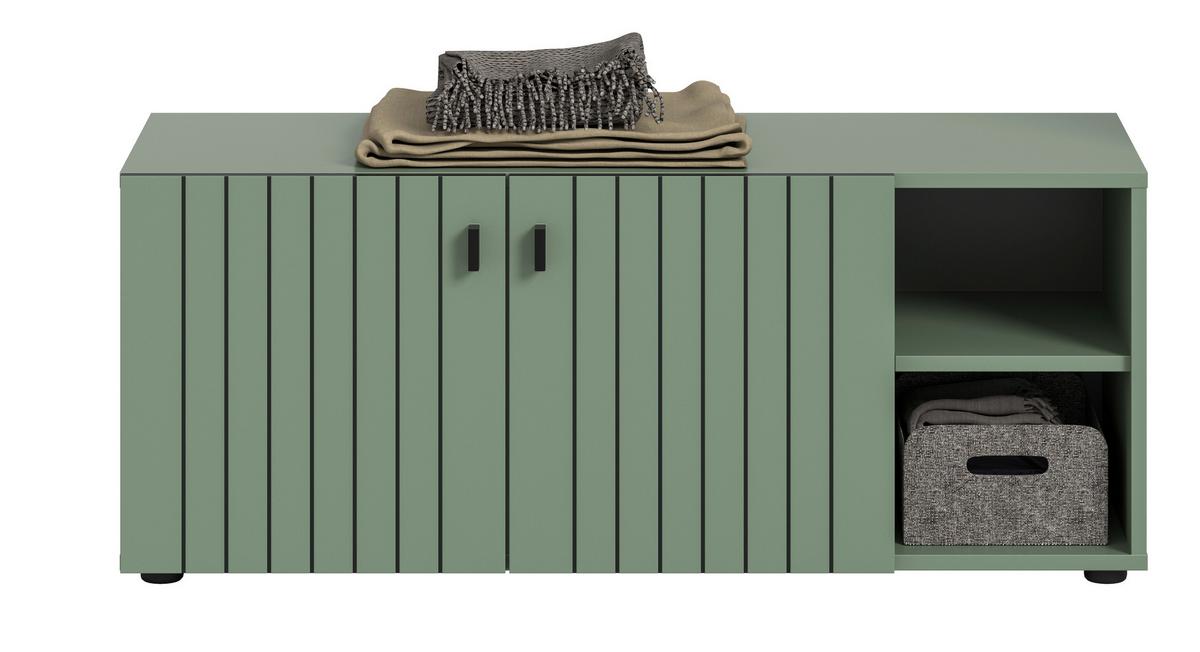 Klop Station, Sivozelena - črna/sivozelena, Design, kovina/leseni material (106/43/37cm) - MID.YOU