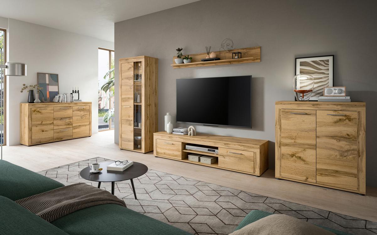 Comodă înaltă JAM - stejar Wotan, Design, material pe bază de lemn (80/88/35cm) - Modern Living