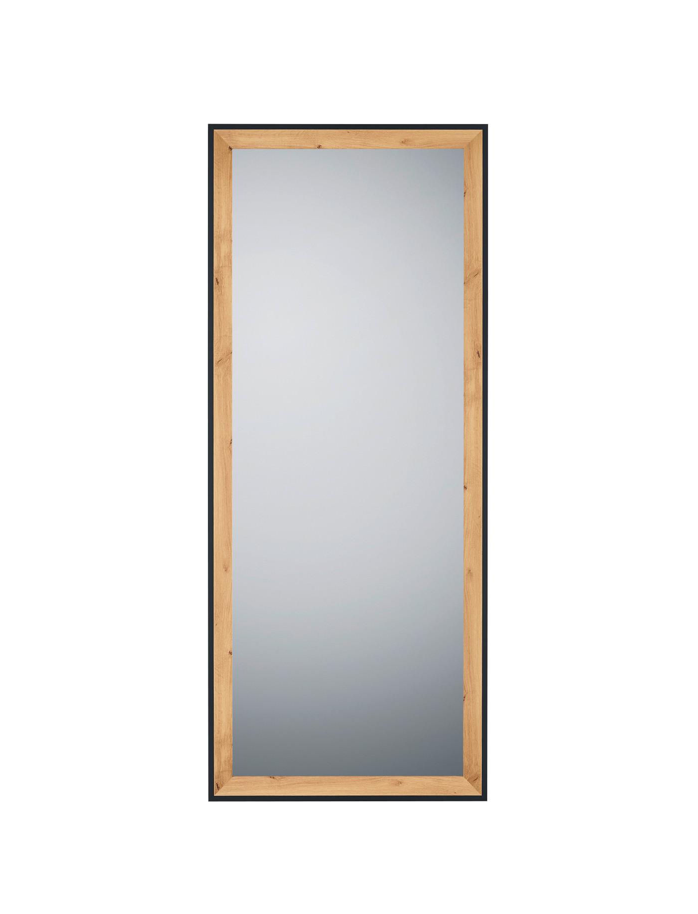 Fali Tükör 70x170cm Bianka - tölgyfa színű/fekete, Modern, faalapú anyag/Üveg (70/170cm)