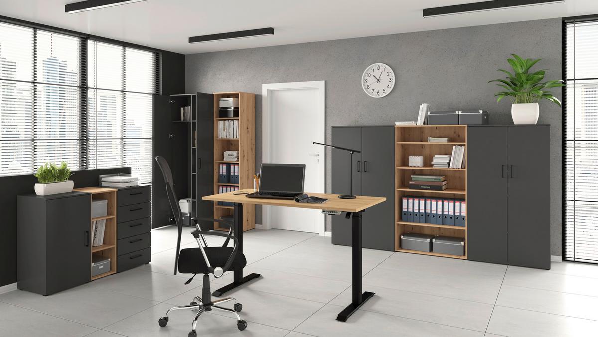 Eckkommode Multistauraum Weiss - Weiss/Anthrazit, Modern, Holzwerkstoff/Kunststoff (71,5/83/71,5cm) - Premium Living