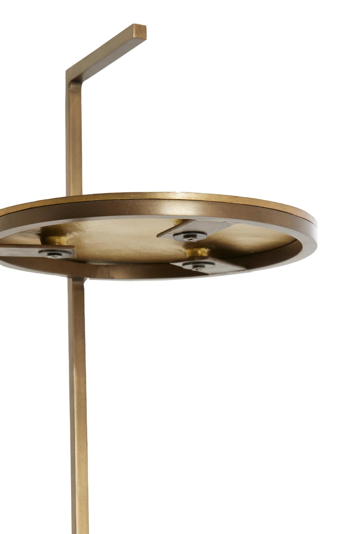 STOLIK BOCZNY 8057782_LEDA - kolor brązu/kolor piaskowy, Trend, kamień/metal (26/26/76cm) - Light & Living