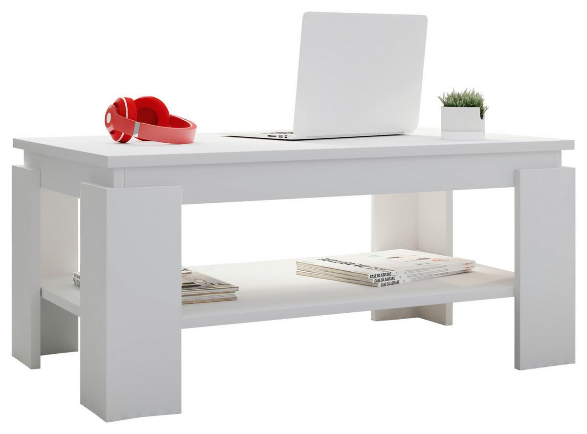 Klubska Miza Rolas, Bela, 90x41 - bela, Moderno, leseni material (90/53/41cm) - MID.YOU