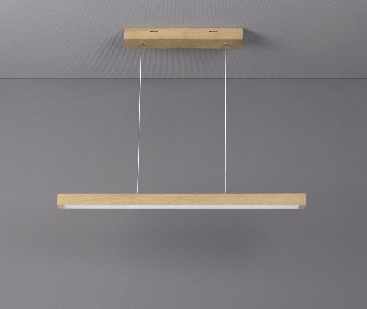 LAMPA WISZĄCA LED LU1509874FSC "SMAL" - kolor dębowy, Natur, drewno (100/6/110cm) - Dieter Knoll
