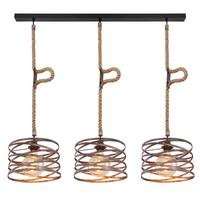 Hängeleuchte Marco Schwarz/Rostfarben max.60 Watt - Rostfarben/Schwarz, Basics, Naturmaterialien/Metall (115/28/120cm) - Globo