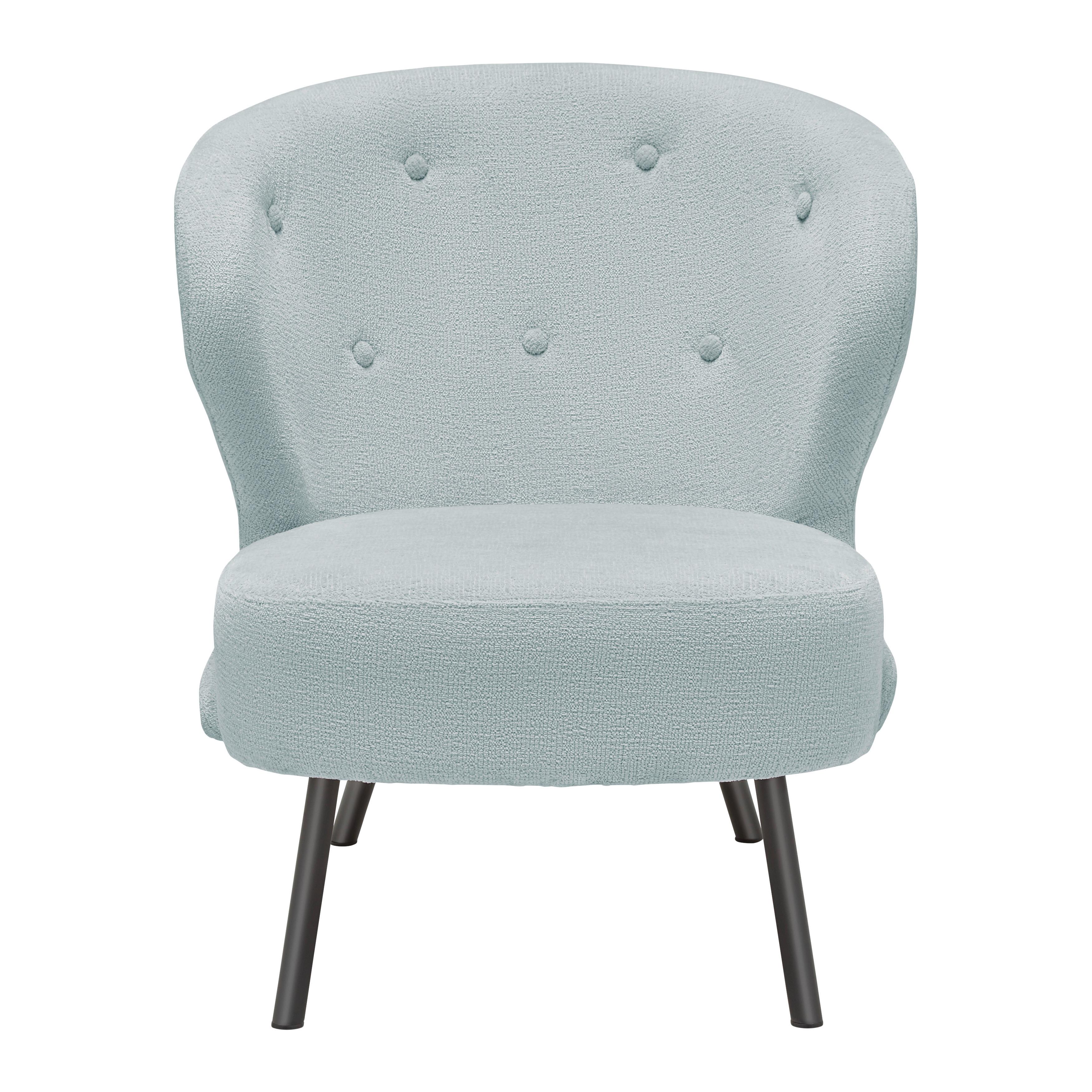 FÅTÖLJ FLORIS -TREND- - Graublau/svart, Romantik / Lanthus, metall/trä (67/77/73cm) - Mömax
