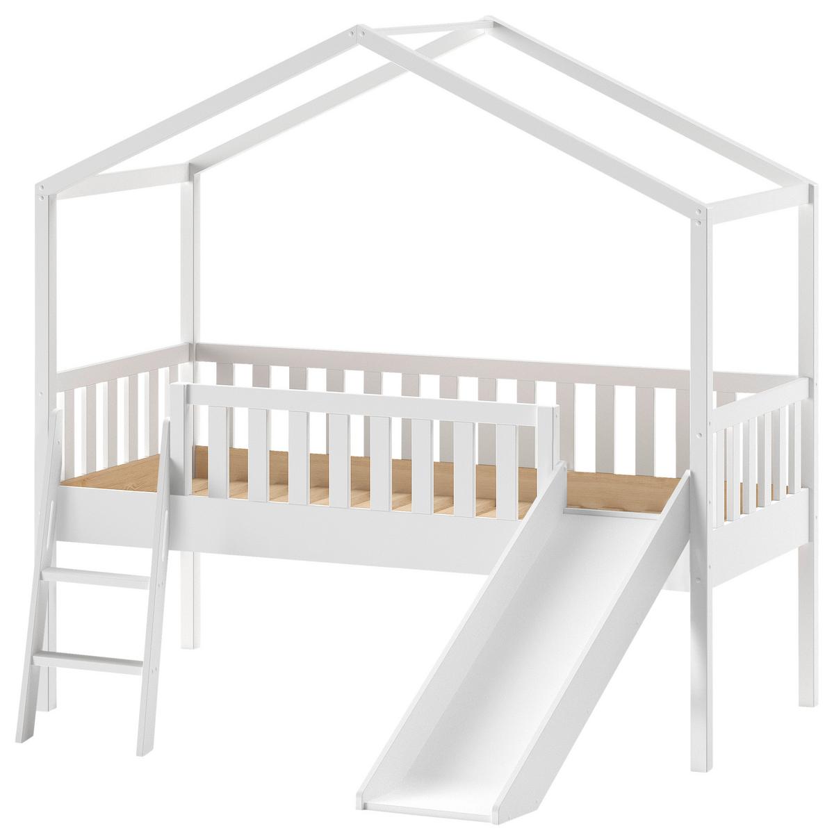 Hausbett DALLAS Weiß ca. 90x200 cm Echtholz - Weiß, Natur, Holz (90/200cm) - Vipack