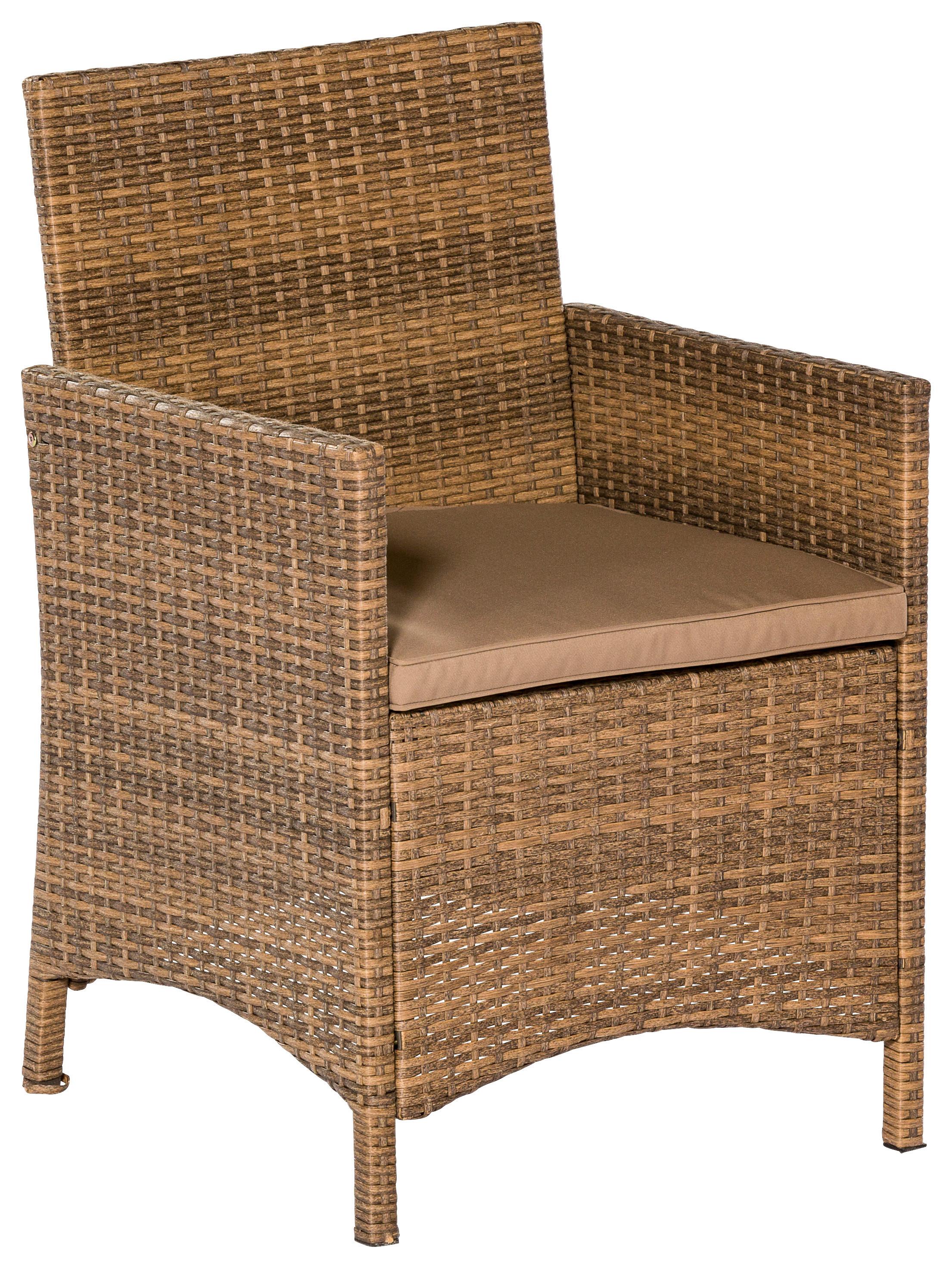 Set Vrtnih Stolov Treviso, Blazine - naravne barve, Moderno, kovina/umetna masa (57/87,5/54cm) - Gardenson