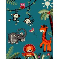 Kinderteppich Diamond Kids Orange/Türkis ca. 80x150cm - Türkis/Orange, Basics, Textil (80/150cm)