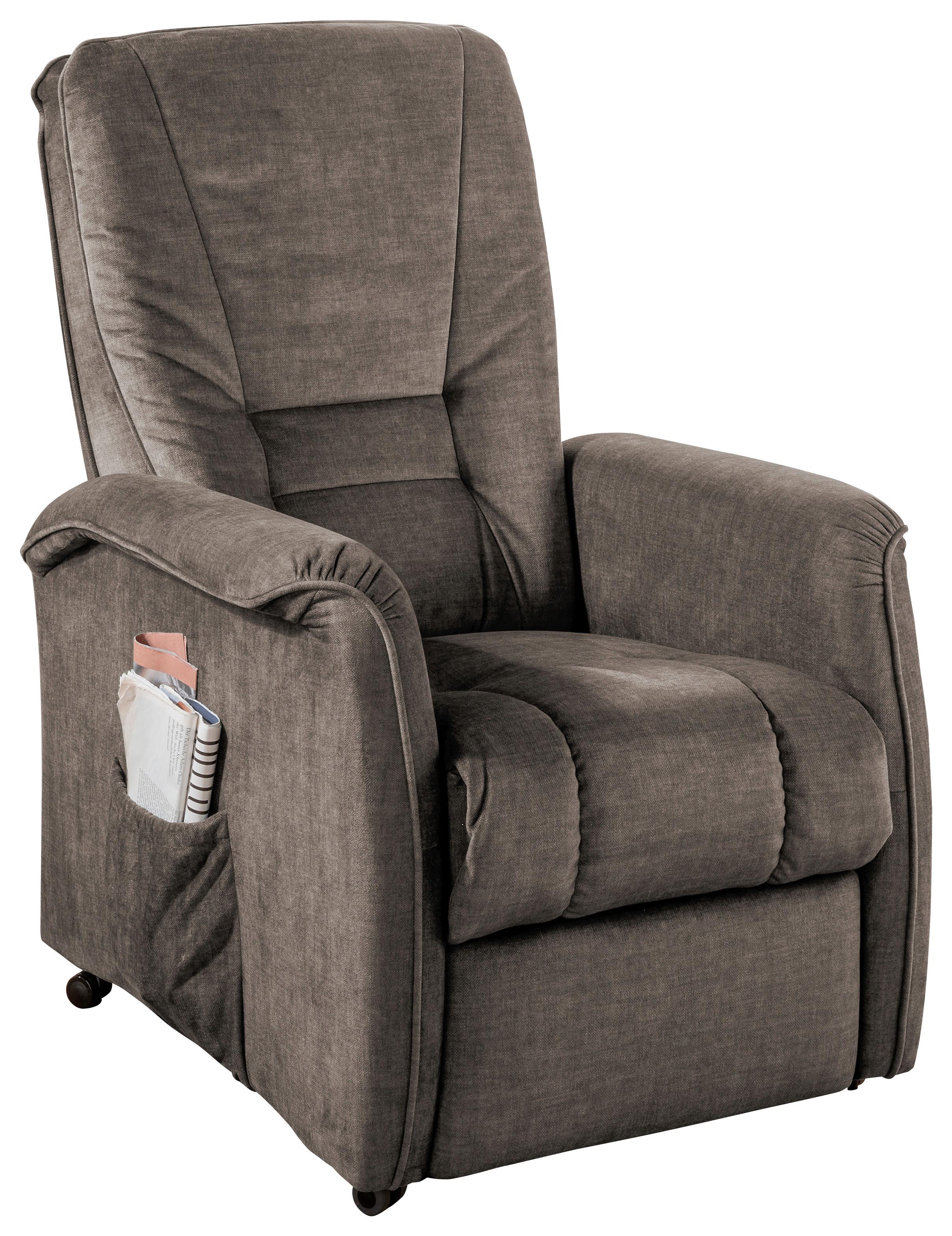 Relaxsessel Harry Braun Velours - Schwarz/Braun, Design, Kunststoff/Textil (77/107/88cm) - Livetastic