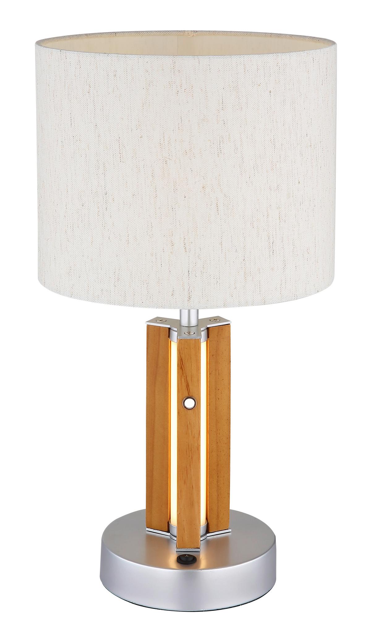 LAMPE DE TABLE LED 51730246 TAUGUS - blanc/marron foncé, Design, matière synthétique/textile (25kg) - Globo