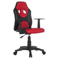 Jugenddrehstuhl Kid Racer ca.54x90-100x48cm Rot,Schwarz - Rot/Schwarz, Basics, Kunststoff (54/90-100/48cm) - MID.YOU
