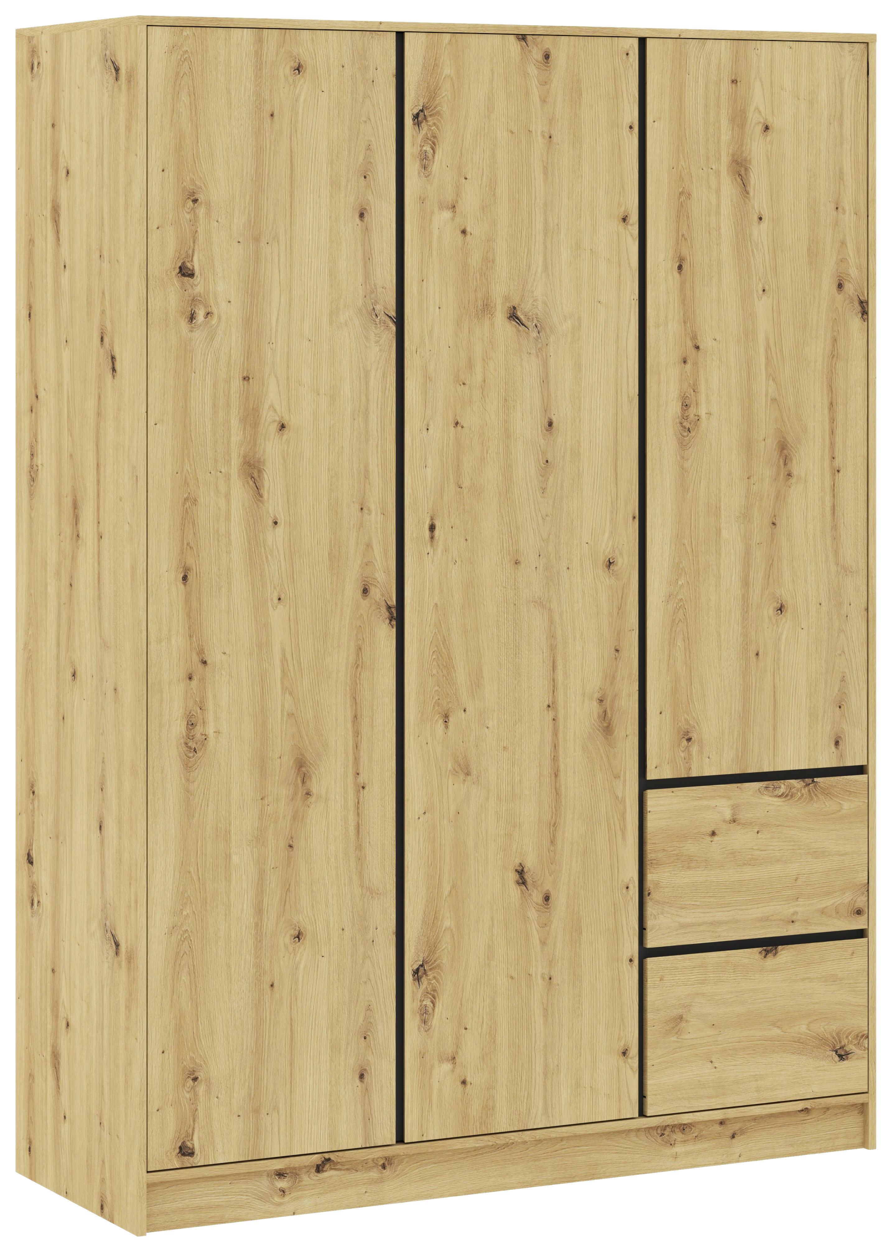 GARDEROB BASIT - ek Artisan, Klassisk, trämaterial (147/206/57cm) - Mömax