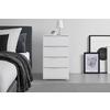 SÄNGBORD CUATRO - vit/silver, Klassisk, trämaterial/plast (46/79/42cm) - Modern Living