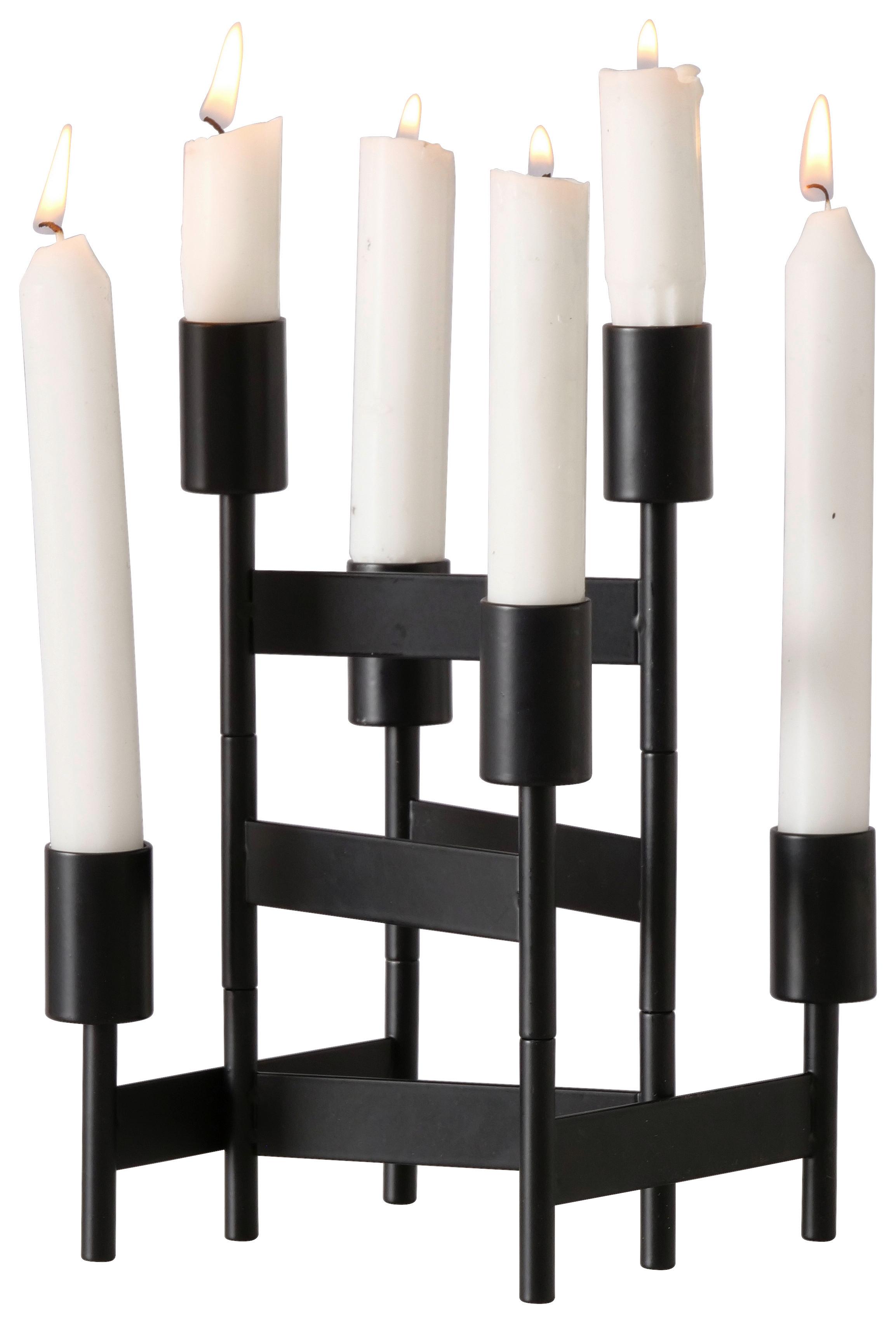 Stabkerzenhalter Kalika I Schwarz - Schwarz, MODERN, Metall (51/22/2,5cm) - Mömax