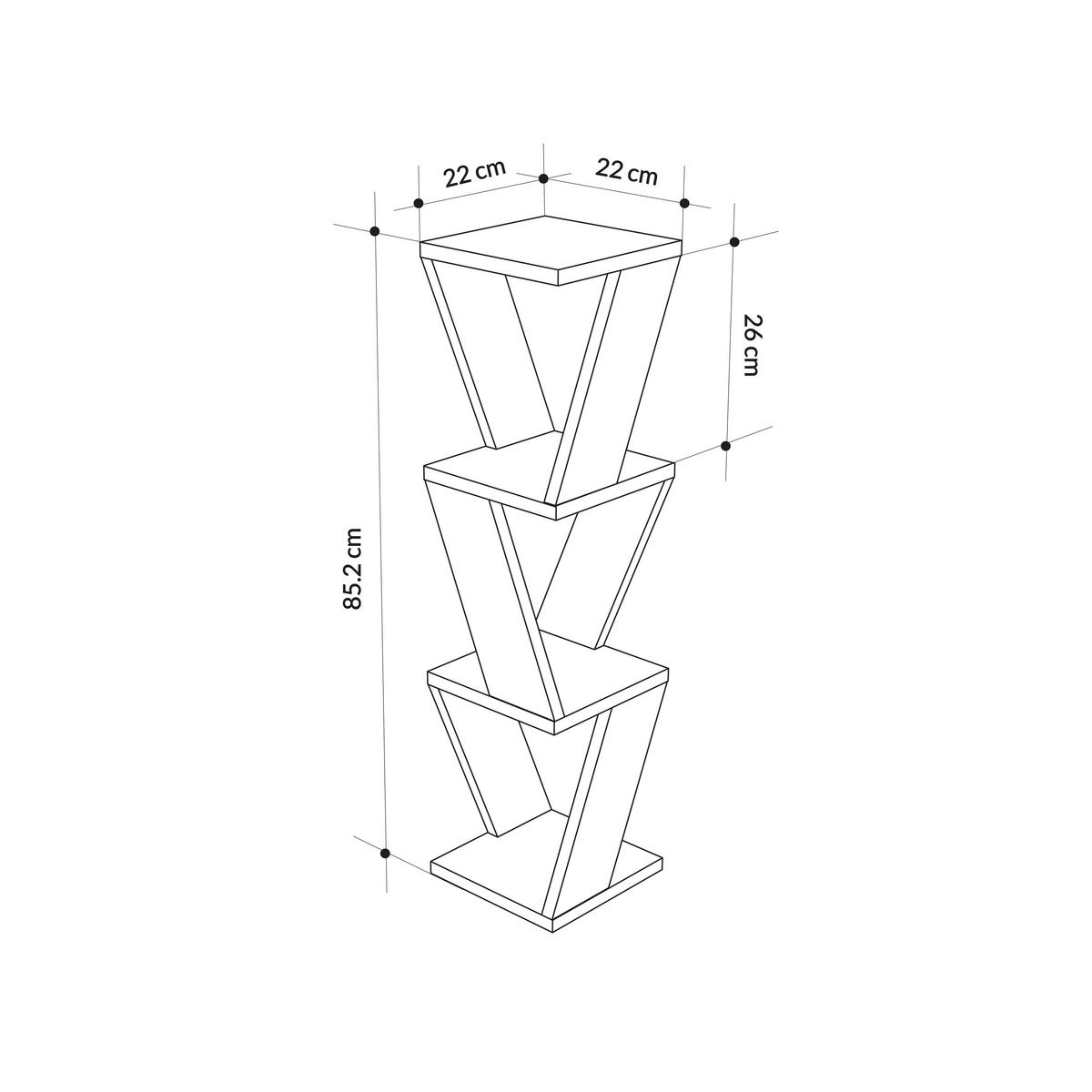 WANDBOARD ZENA REGAL - Anthrazit, Design, Holzwerkstoff (22/85/22cm) - Livetastic