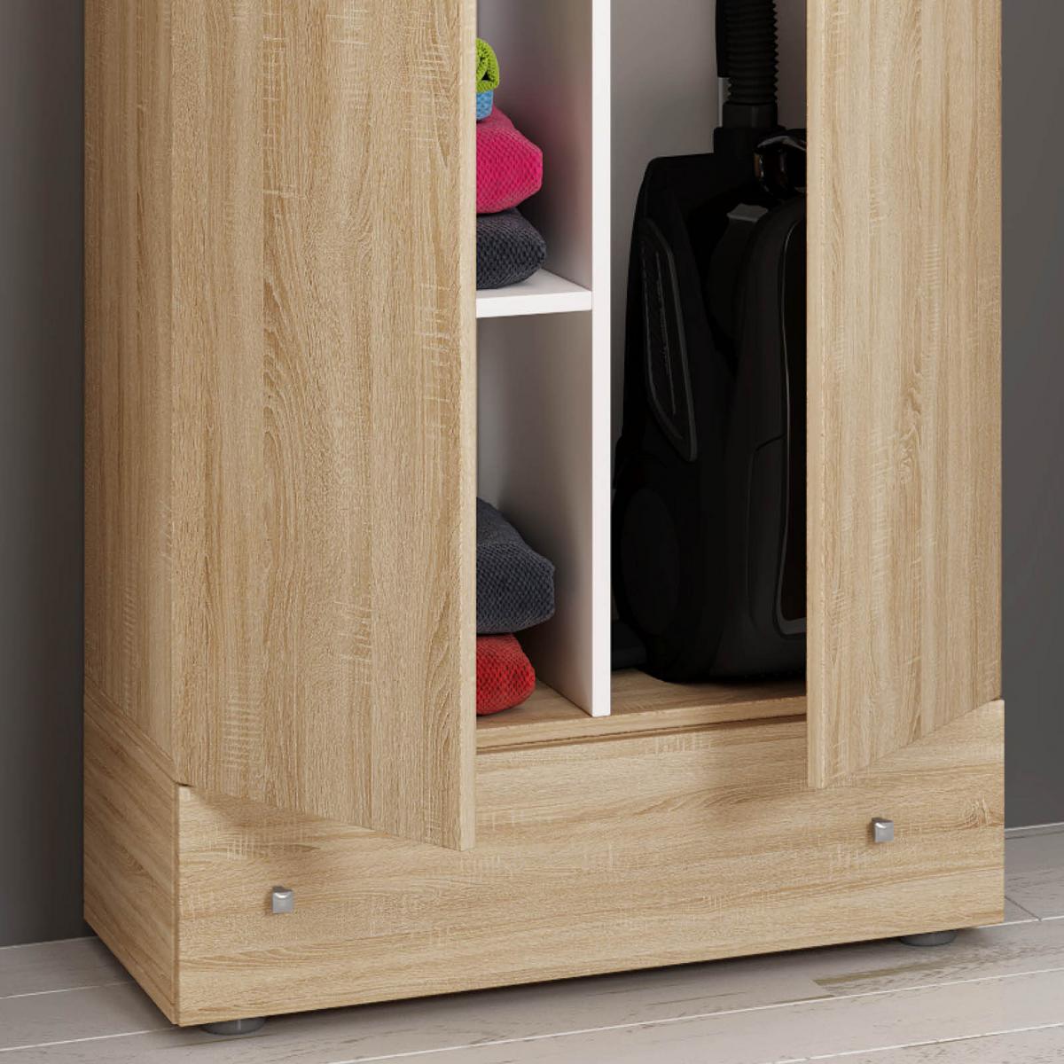 Večnamenska Omara Lona Xxl, Hrast - siva/črna, Moderno, umetna masa/leseni material (70/240/39cm) - MID.YOU