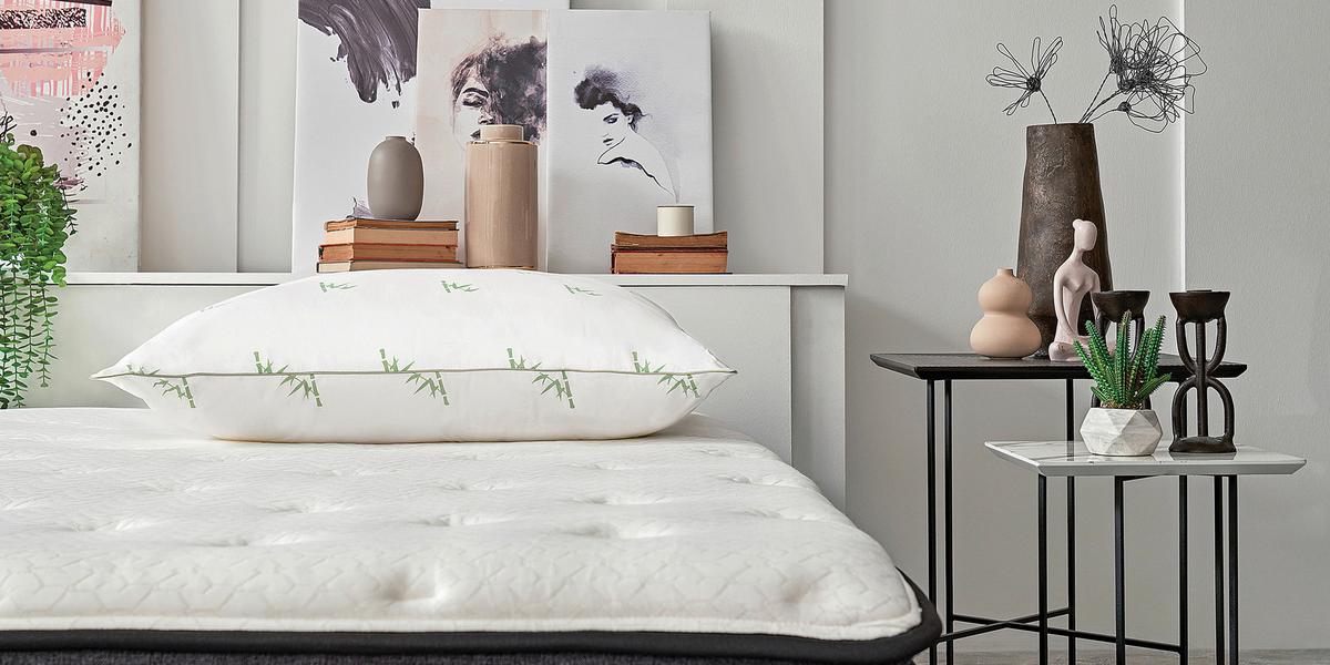 Kopfpolster Bamboo ca. 80x80 cm - Weiß, Basics, Textil (80/80/20cm) - Yatas