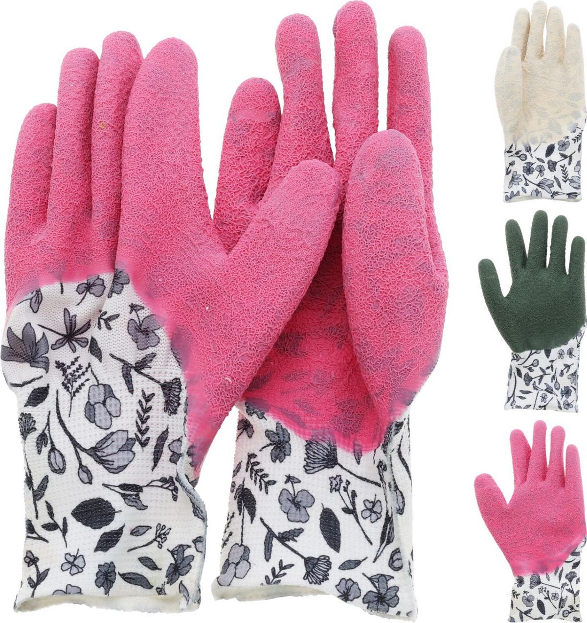 Kertészkesztyű Garden - pink/fekete, Basics, textil