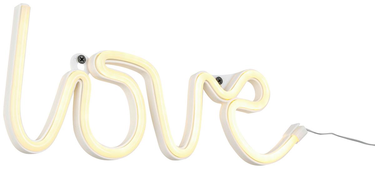 LED-Dekoleuchte Liebes Weiß max. 1,2 Watt - Weiß, KONVENTIONELL, Kunststoff (35/12,7/1,7cm) - Mömax