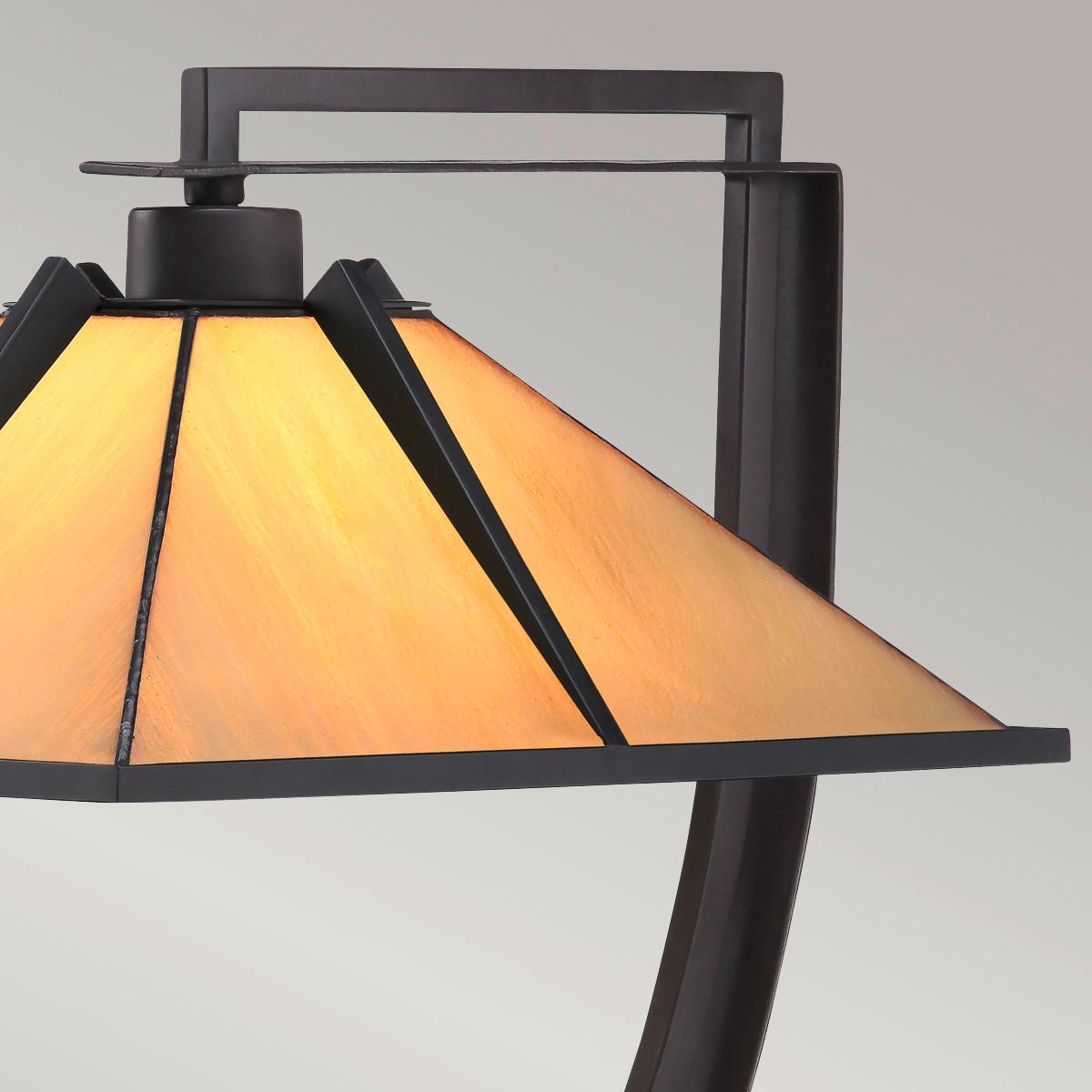 Asztali Lámpa Qz-Pomeroy-Tl - sötétbarna/borostyánszínű, Konventionell, üveg/fém (54.8cm) - Elstead Lighting