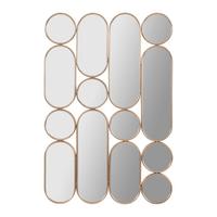 Wandspiegel ARCO Metallrahmen goldfarben - Goldfarben, ROMANTIK / LANDHAUS, Glas/Kunststoff (80/120/2,5cm) - Premium Living