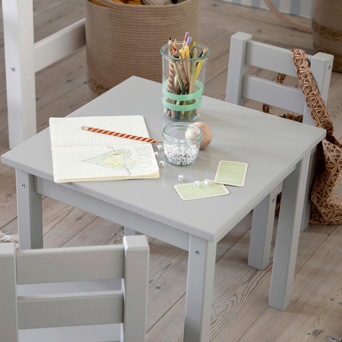 Kindersitzgruppe MADS Grau Kiefer teilmassiv - Hellgrau/Grau, MODERN, Holz - MID.YOU