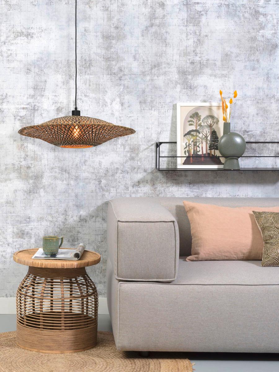 Hängeleuchte Bali in Schwarz/Braun max. 40 Watt - Hellbraun/Schwarz, Natur, Naturmaterialien (60/15cm) - Good & Mojo