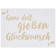 Postkarte Glückwunsch - Goldfarben/Weiß, Papier (14,8/10,5cm) Postkarte Glückwunsch - Goldfarben/Weiß, Papier (14,8/10,5cm)
