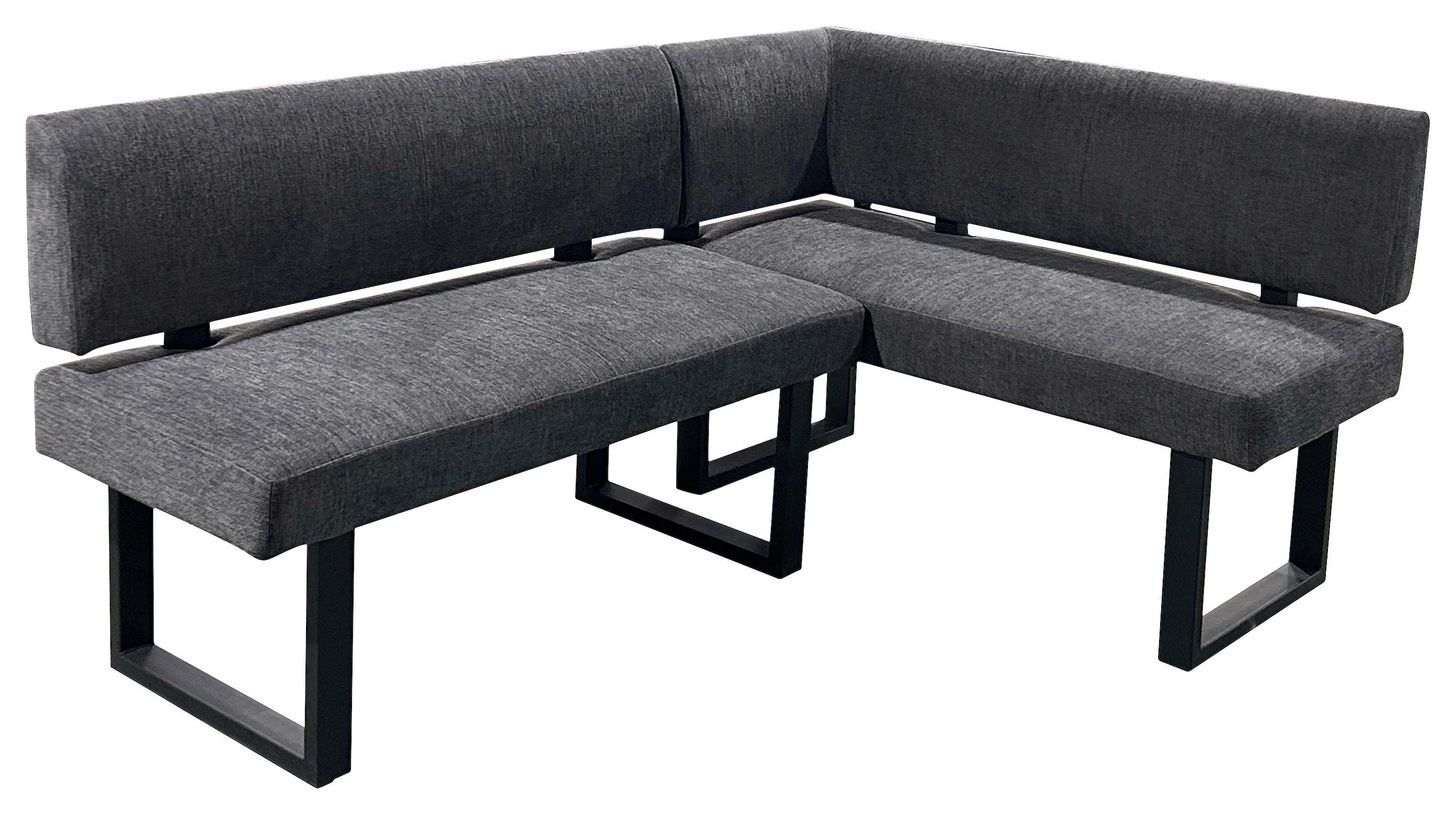 Eckbank Vancouver Grau/Schwarz - Anthrazit/Schwarz, Design, Textil/Metall (181,5/125cm) - MID.YOU