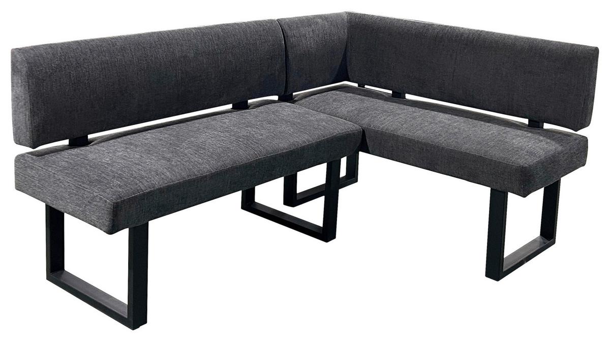 Eckbank Vancouver Grau/Schwarz - Anthrazit/Schwarz, Design, Textil/Metall (181,5/125cm) - MID.YOU