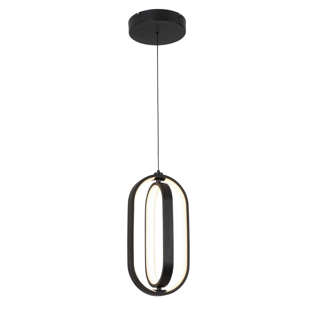 LAMPA WISZĄCA LED NIMA - czarny, Design, tworzywo sztuczne/metal (21/200cm) - Novel