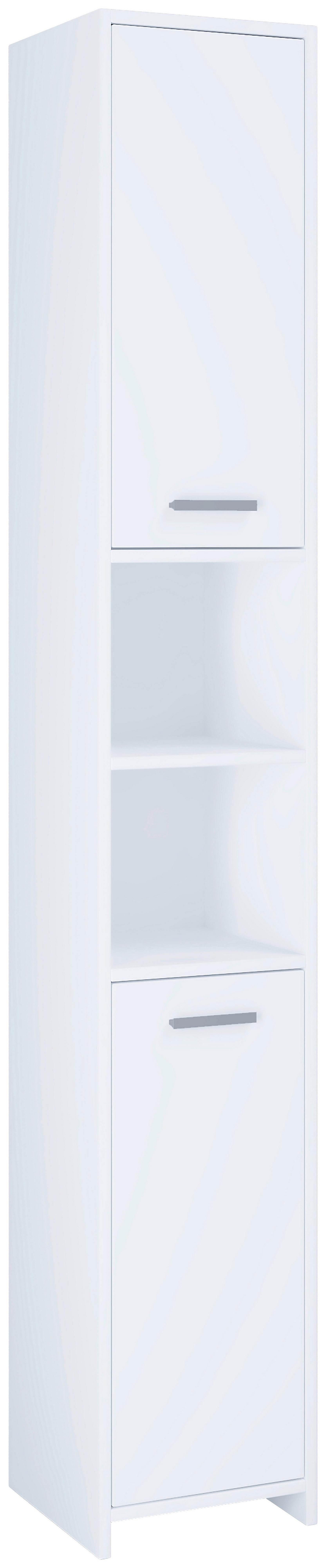 Hochschrank Zalo L ca. 30x190 31 cm Weiß - Weiß/Grau, MODERN, Holzwerkstoff/Kunststoff (30/190/30,4cm) - MID.YOU