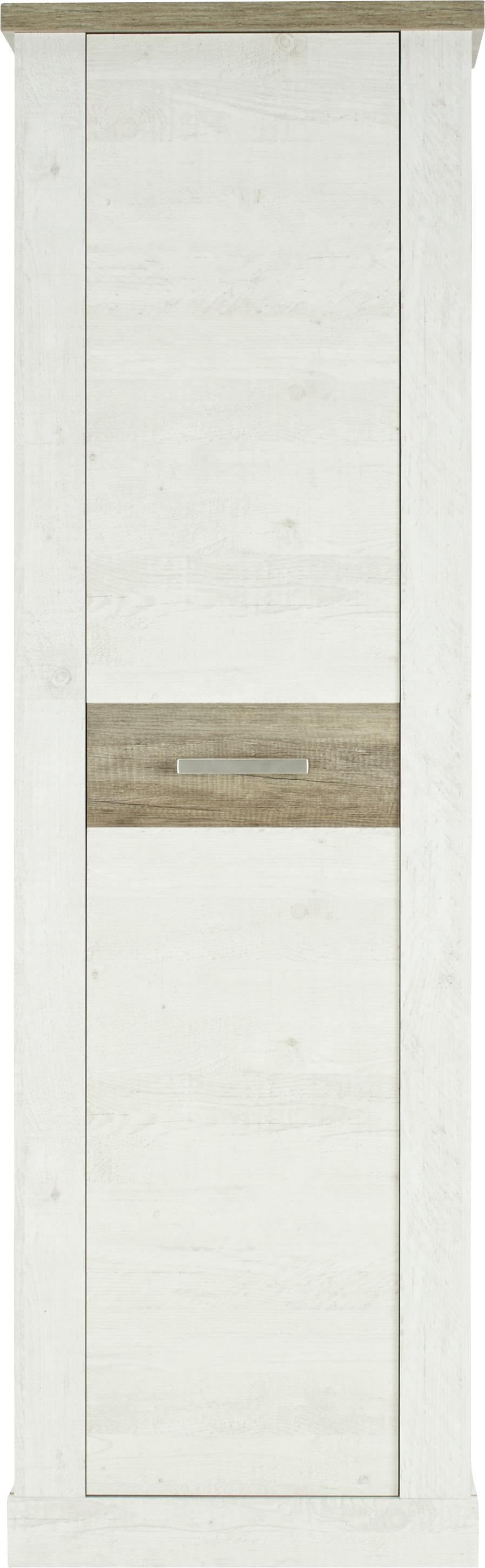 Ruhásszekrény Fehér 1 Ajtós Duro - mandulafenyő/tölgyfa, Modern, műanyag/faalapú anyag (61,4/199,2/34,1cm) - Zandiara