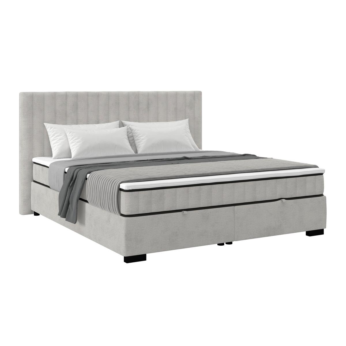Box Krevet Maya C - svijetlo siva/crna, Moderno, drvni materijal/drvo (160/200cm) - Modern Living