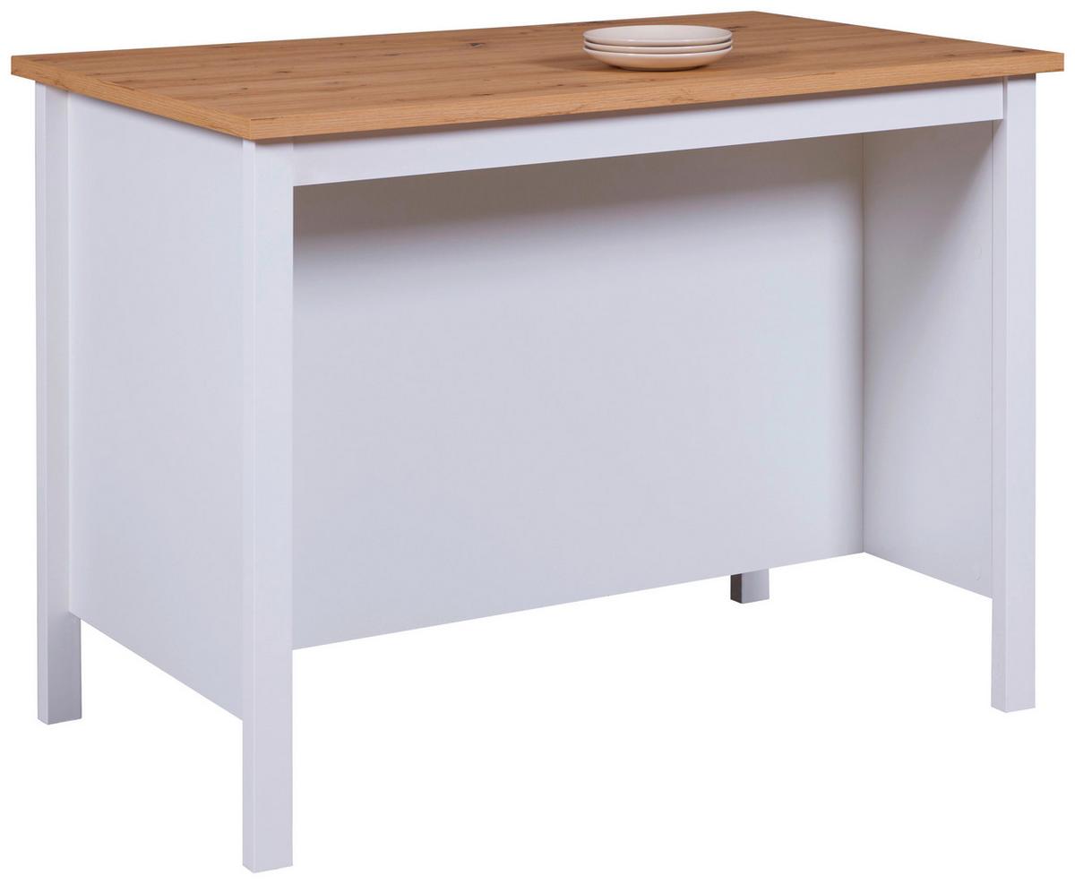 Kücheninsel Sicilia Weiß/Eiche Artisan - Weiß/Eiche Artisan, MODERN, Holzwerkstoff (124/91,5/75cm) - Mömax
