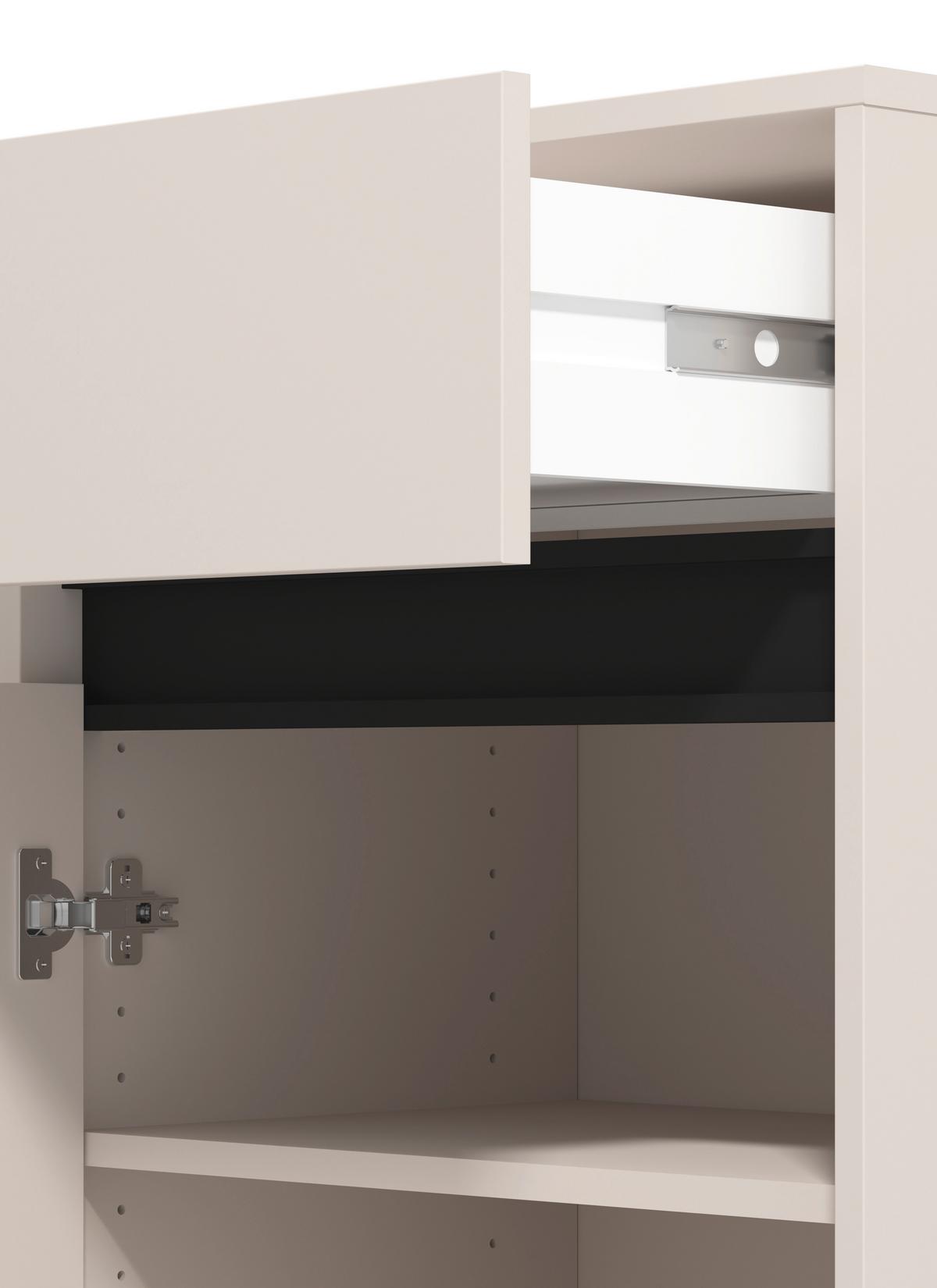 Komód Arran - kasmírszínű/fekete, Modern, faalapú anyag (54,5/109,5/40cm)