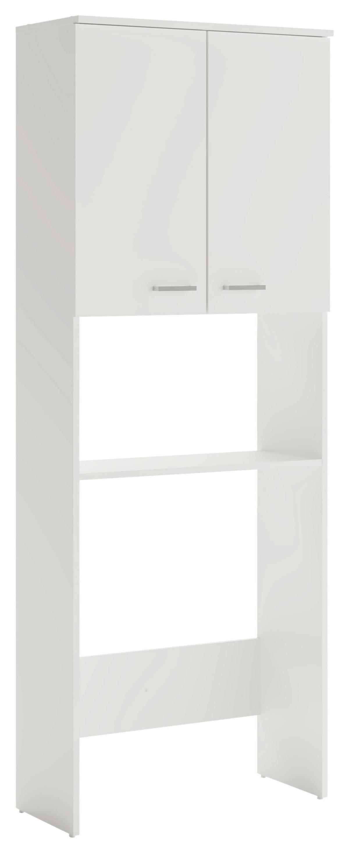 Waschmaschinenschrank MOBES Weiß ca.70x188x32cm - Silberfarben/Weiß, Design, Holzwerkstoff/Kunststoff (70,3/188,6/32,6cm) - MID.YOU